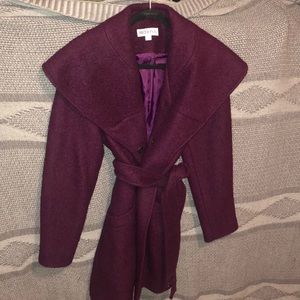 Berry Wool Wrap Coat